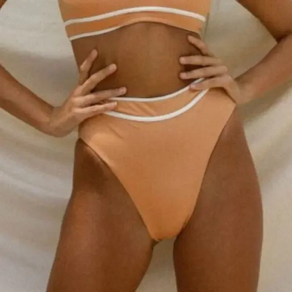 Stone Fox Swim Juniper High Waisted Bikini Bottoms in Sandstone NWT small - Picture 2 of 5